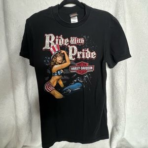 Harley Davison Ride with Pride Pin-Up T